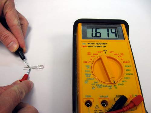 Testing LED with multi-meter correct polarity