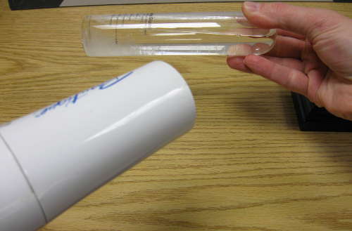 Resetting the Admiral Fitzroy storm glass using a hair dryer